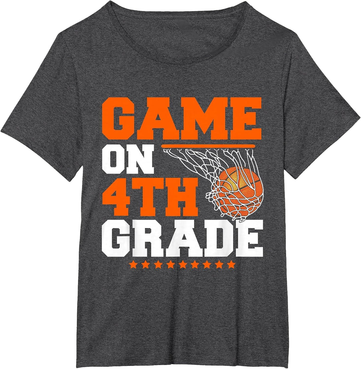Funny Game On 4th Grade Basketball Player Back to School Kid T-Shirt - Dark Heather Grey
