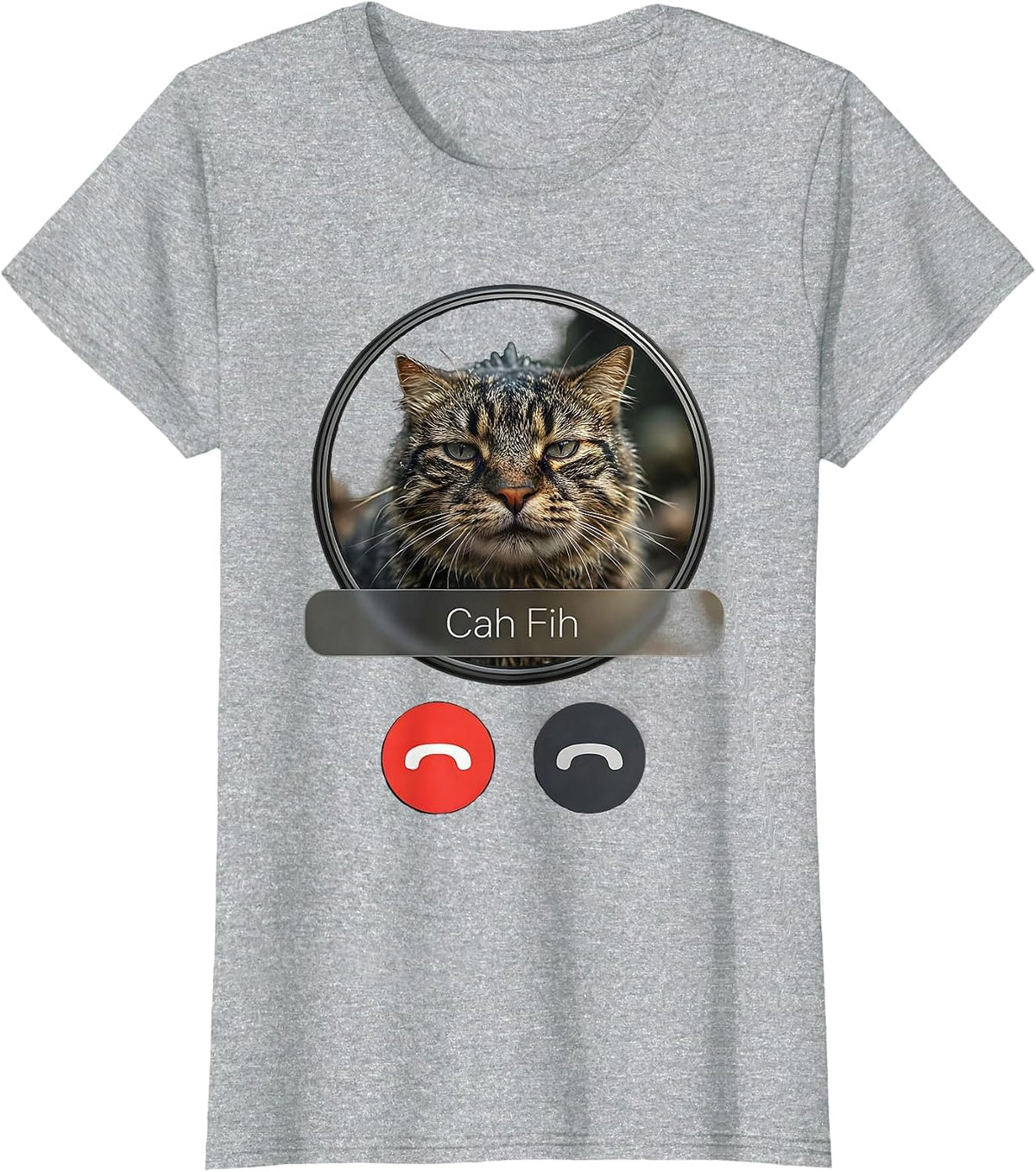 Cah Fih Funny Misspelled Fish Meme Fih Calling Humor T-Shirt - Heather Grey