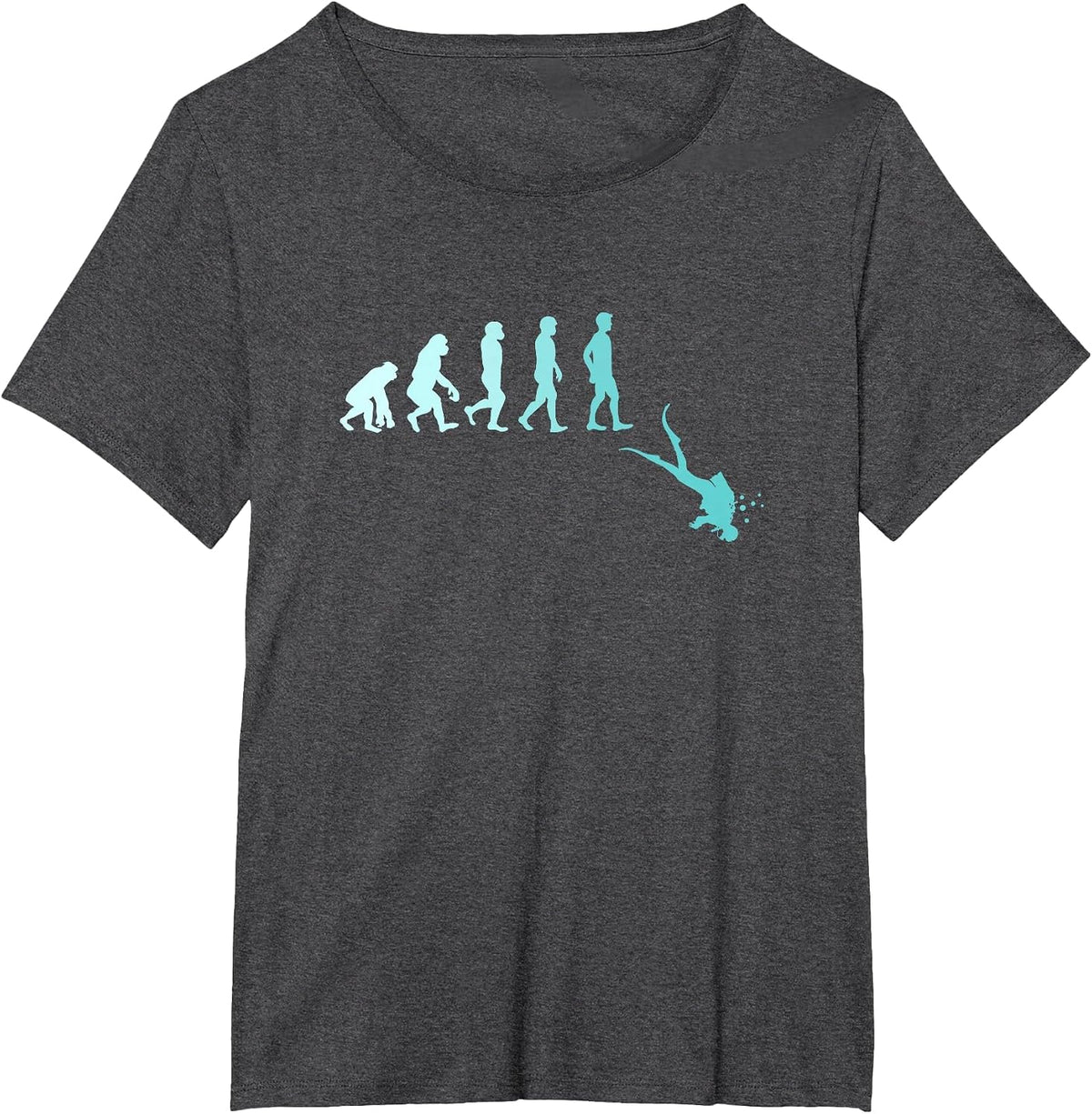Scuba Diving T-Shirt Evolution of Scuba Diver T-Shirt - Dark Heather Grey