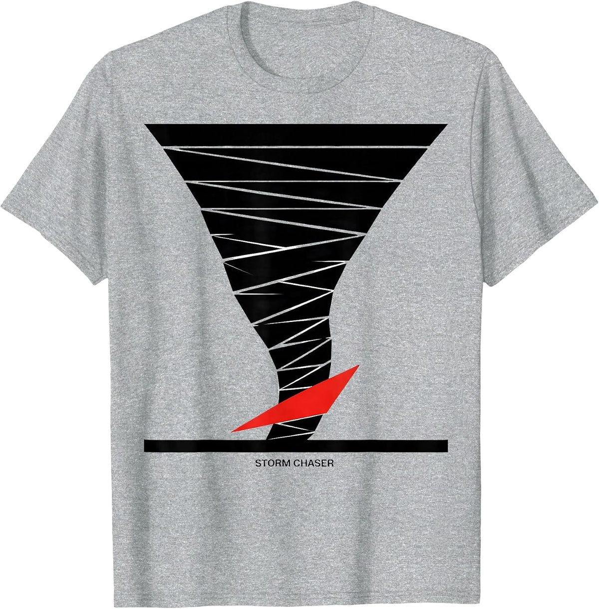 Men's Storm Chaser Geometric Tornado Weather Enthusiast T-Shirt - Heather Grey