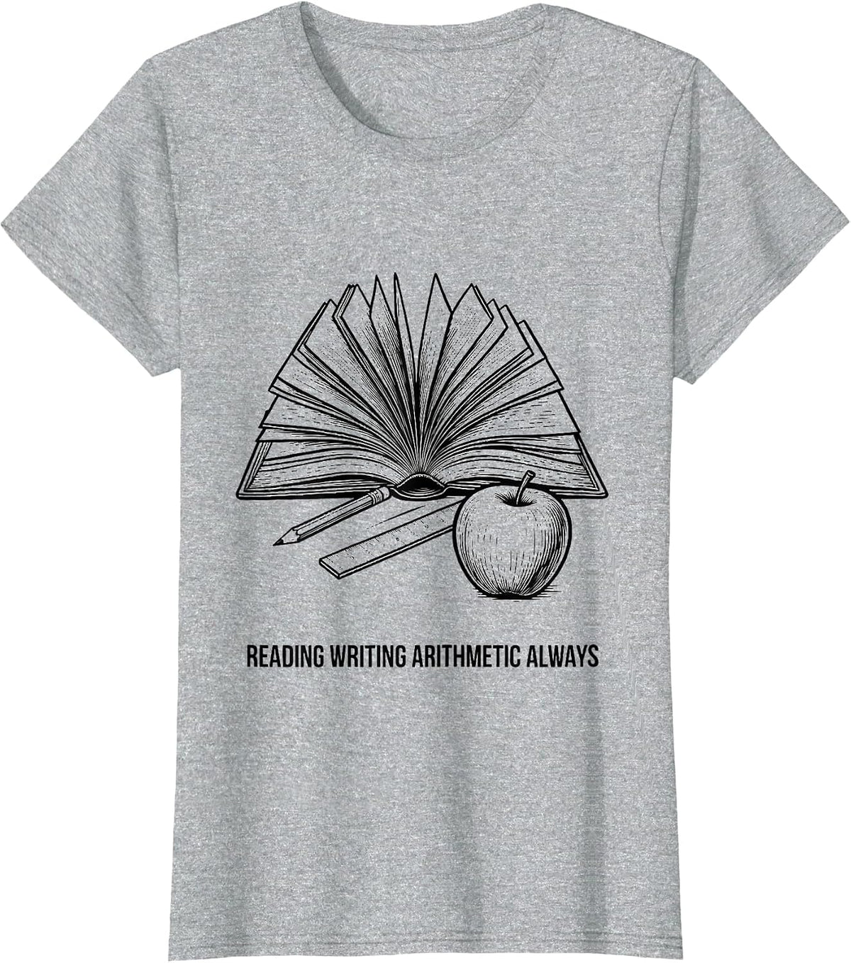 5th Grade Teacher Reading Writing Arithmetic Design T-Shirt - Heather Grey