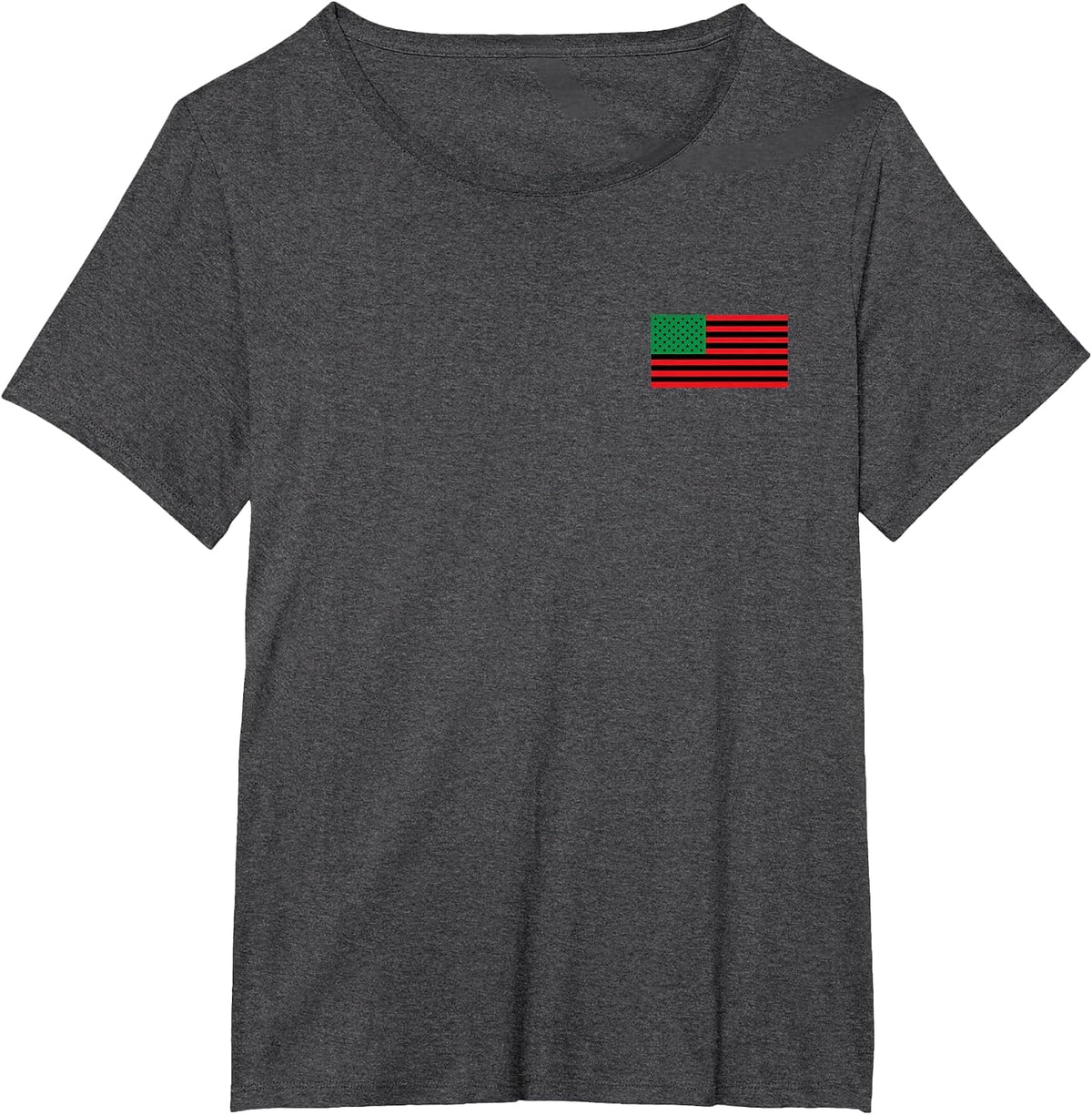 Pan African USA American Flag Black Liberation Pride T-Shirt - Dark Heather Grey
