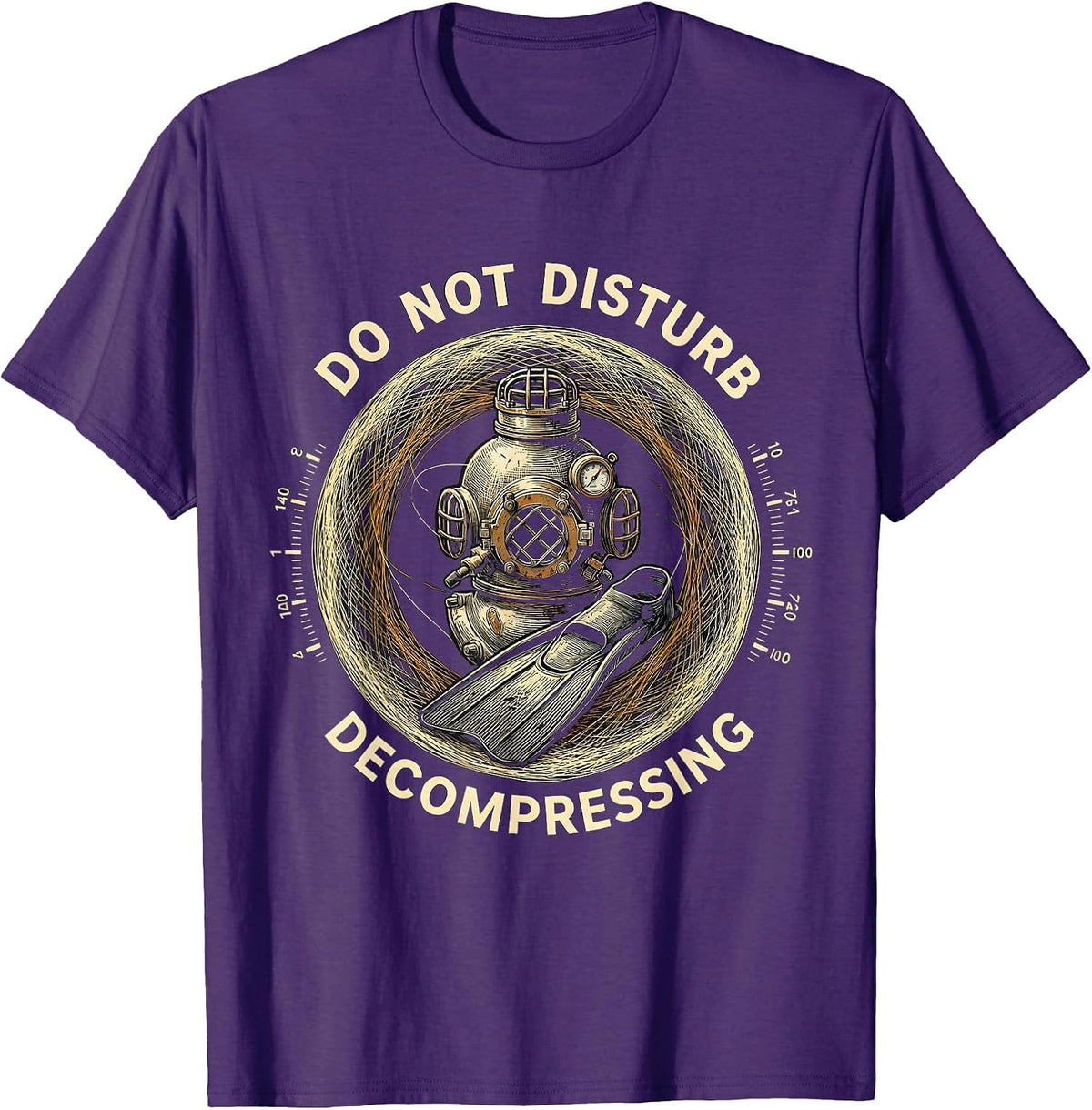 Do Not Disturb Decompressing Funny Scuba Diver Gift T-Shirt - Purple