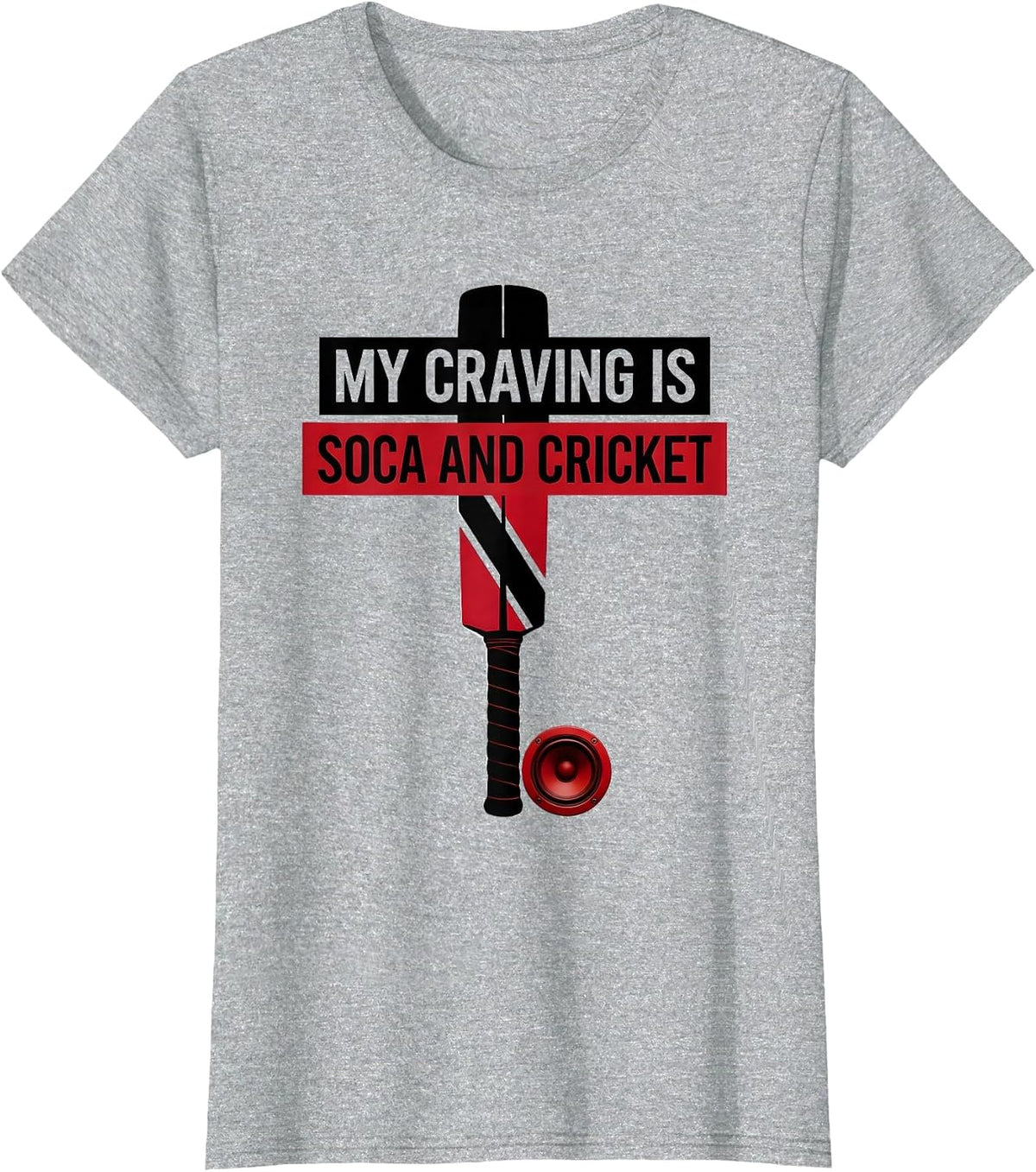 My Craving Is Soca And Cricket Patriotic Trinidadian Roots T-Shirt - Heather Grey