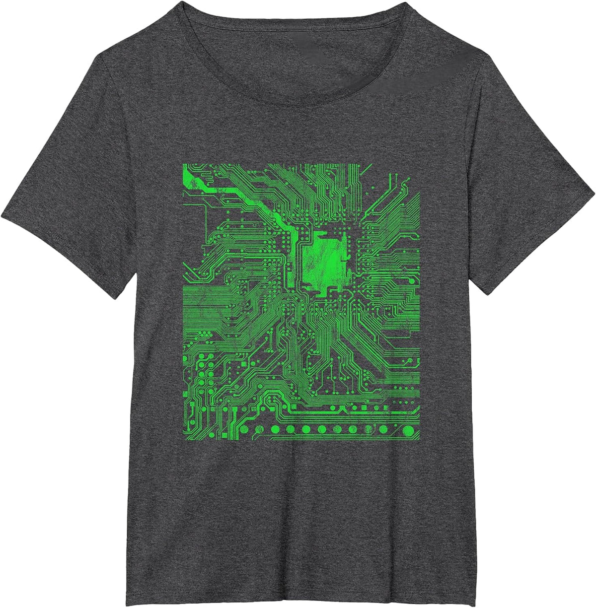 Computer Chip Motherboard CPU Heart Programmer Nerd T-Shirt T-Shirt - Dark Heather Grey