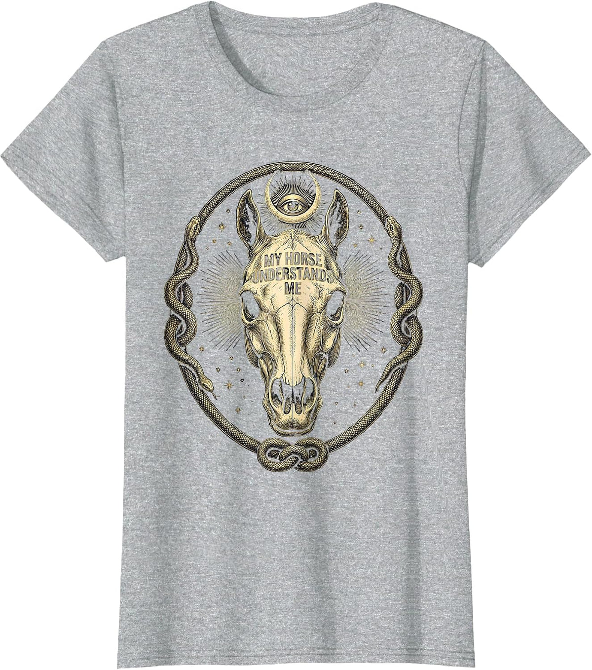 My Horse Understands Me Cowgirl Design T-Shirt - Heather Grey