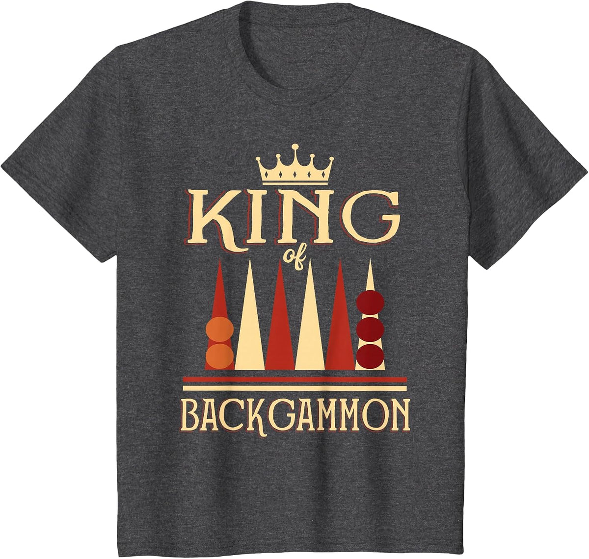 King of Backgammon T-Shirt - Dark Heather Grey