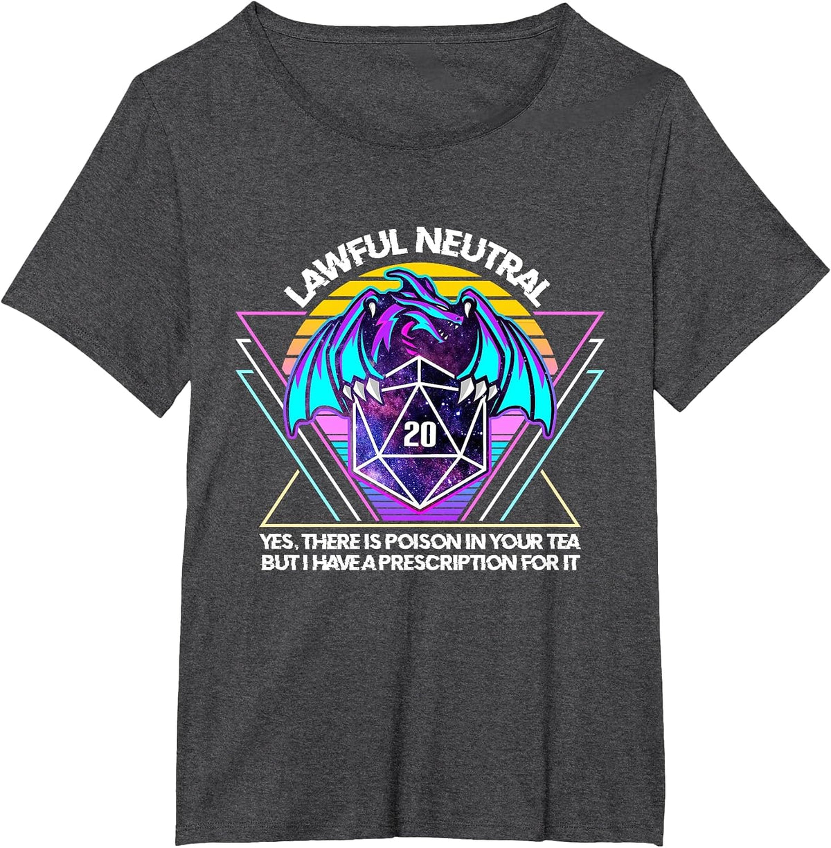 Lawful Neutral Funny RPG Gamer Men Boys Kids T-Shirt - Dark Heather Grey