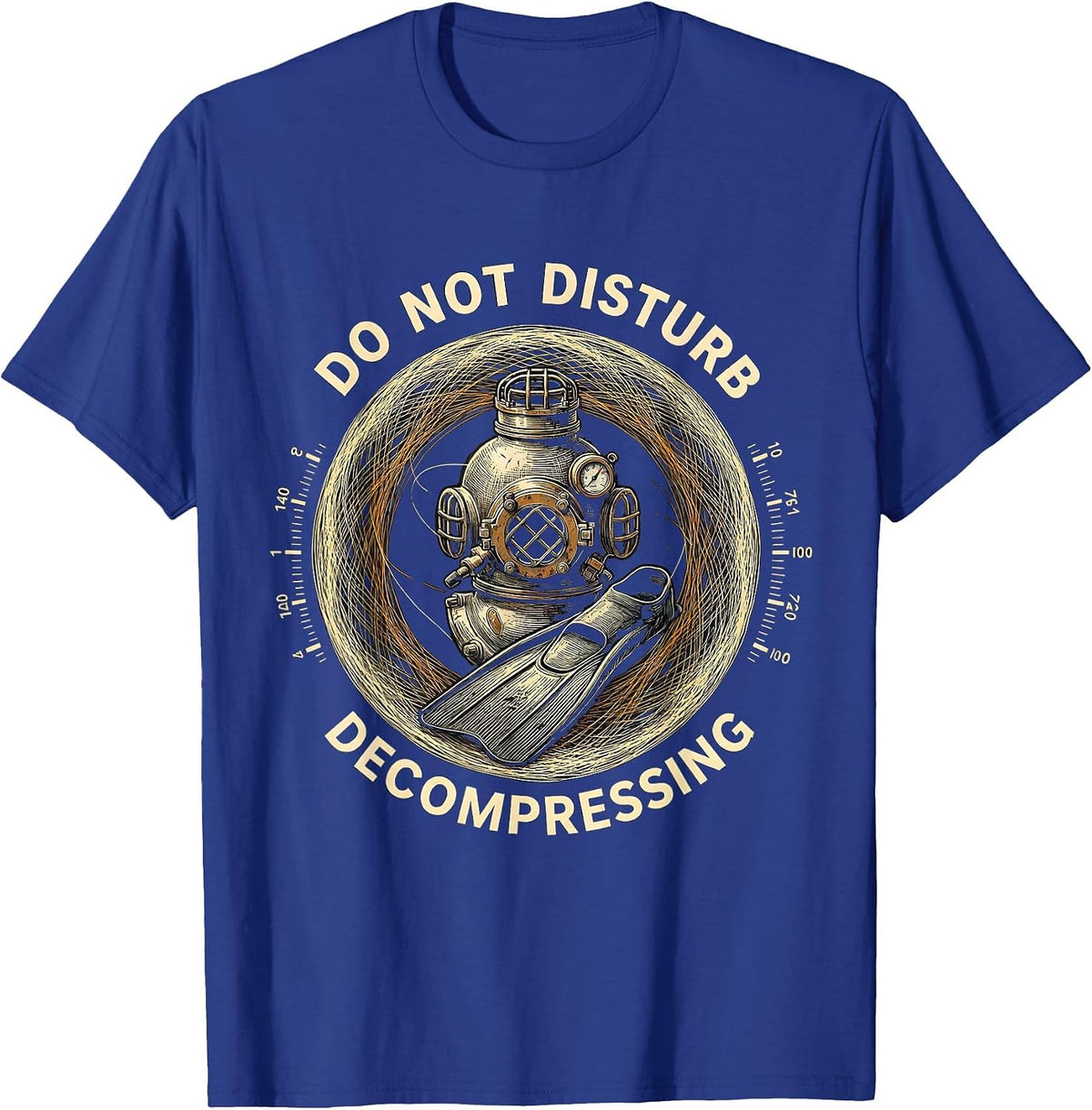 Do Not Disturb Decompressing Funny Scuba Diver Gift T-Shirt - Royal Blue