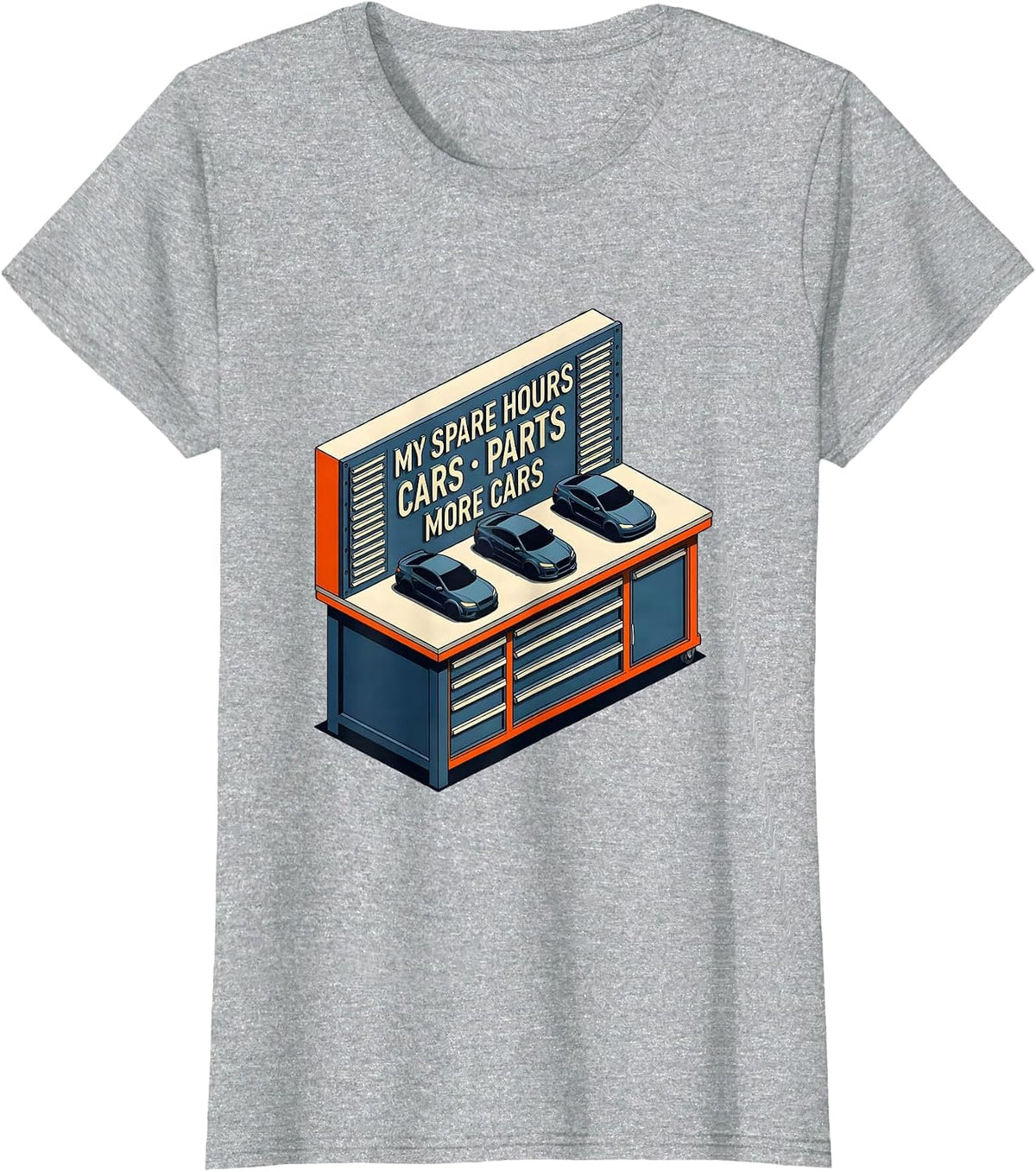 My Spare Hours Cars Parts More Cars Funny Car Guy Car T-Shirt - Heather Grey