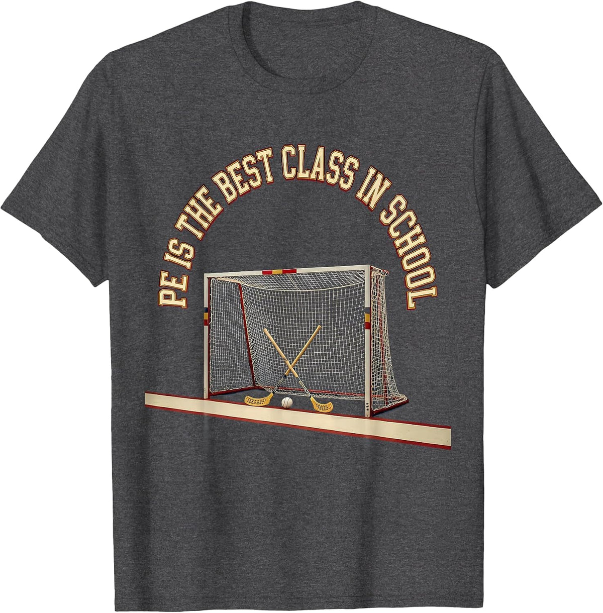PE Is The Best Class In School Funny PE Teacher Gym Class T-Shirt - Dark Heather Grey