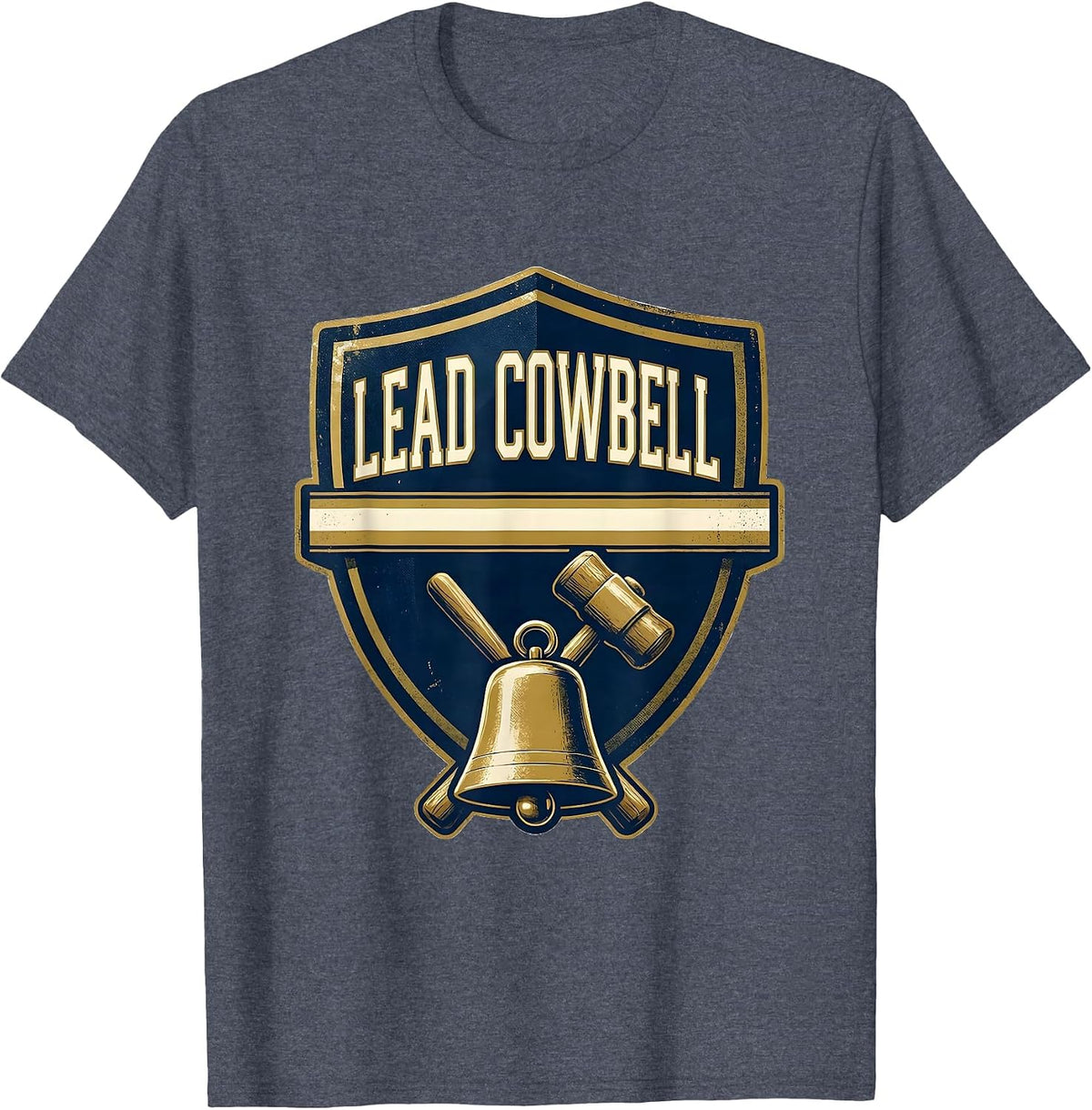 Lead Cowbell Funny Drummer Meme Humor Music Lover T-Shirt - Heather Blue