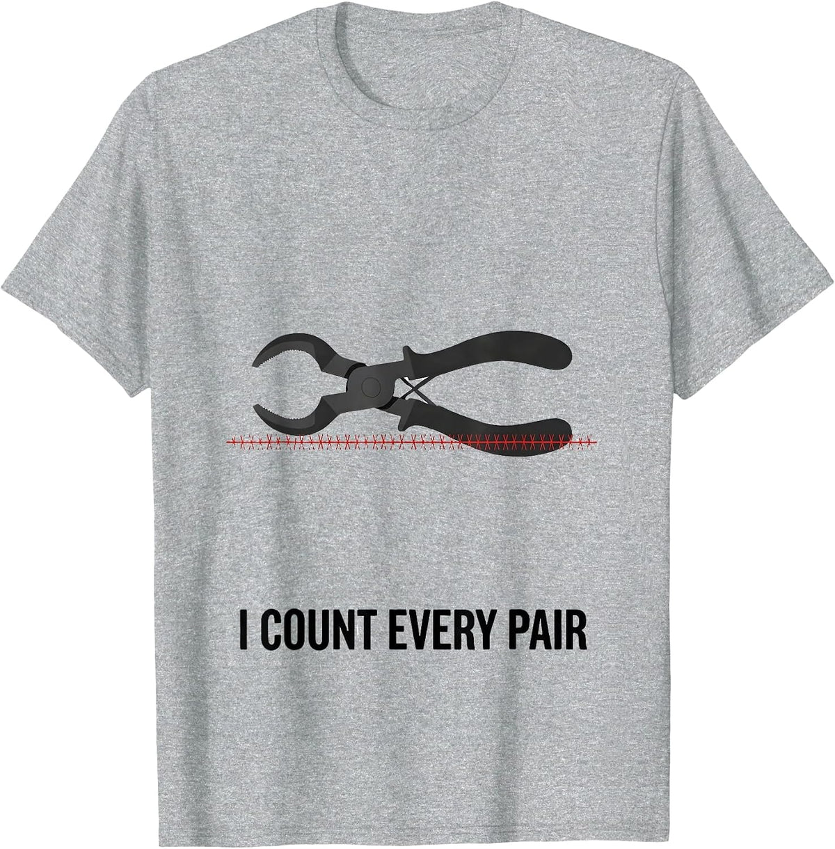 Men's I Count Every Pair Minimalist Surgical Tech Scrub Tech Gift T-Shirt - Heather Grey