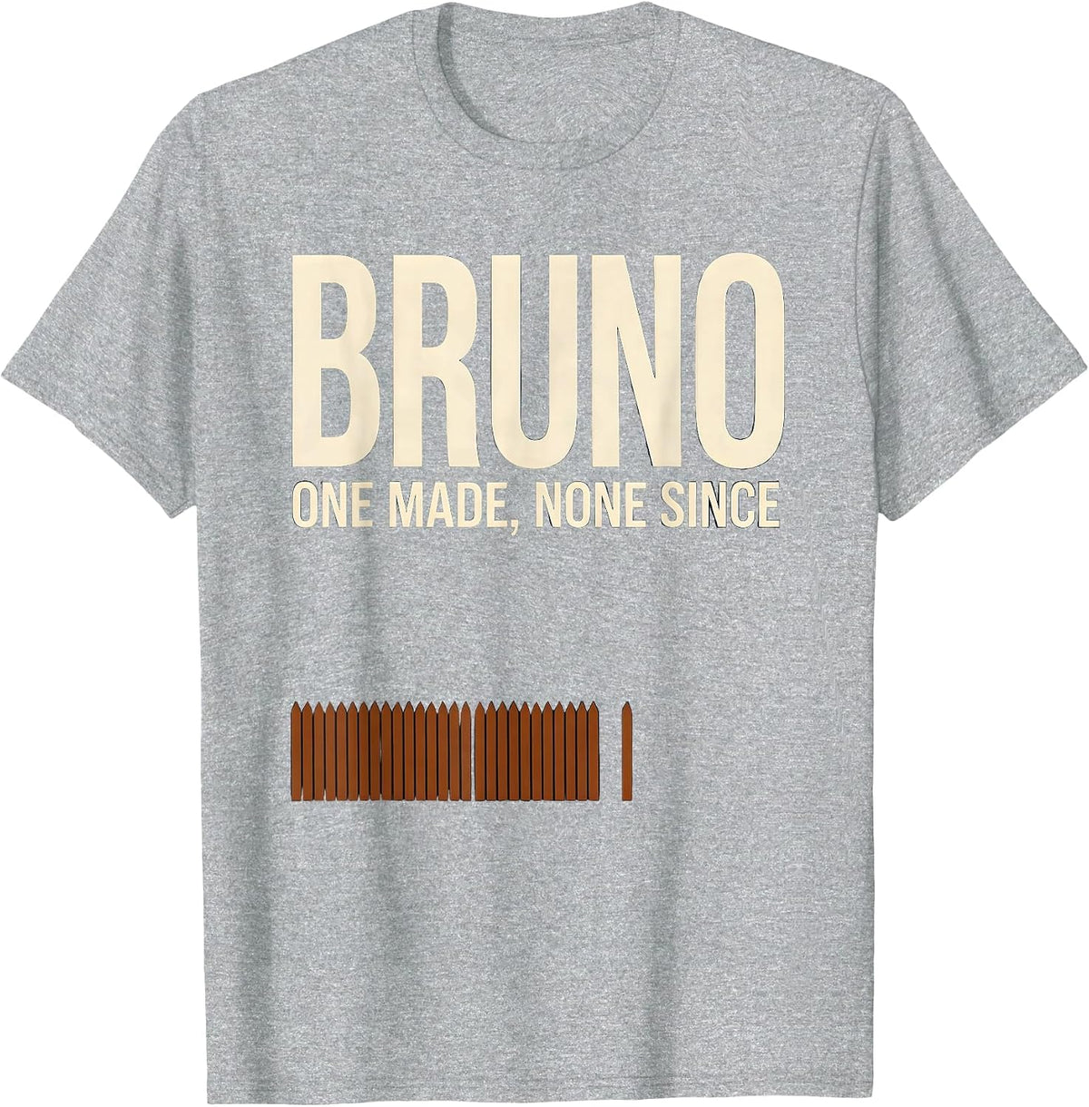 Men's Bruno One Made None Since Retro Personalized Name T-Shirt - Heather Grey