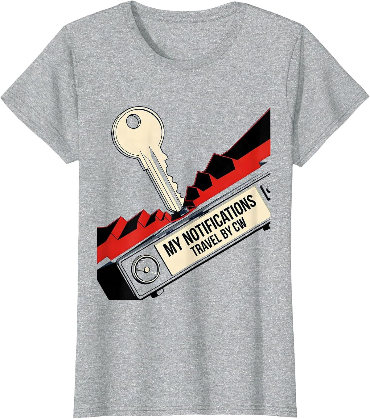 My Notifications Travel By CW Funny Ham Radio Operator T-Shirt - Heather Grey