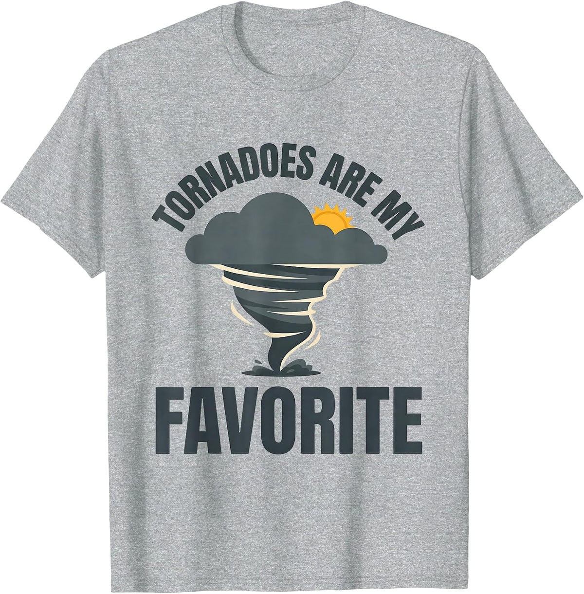 Men's Tornadoes Are My Favorite Flat Vector Storm Chaser T-Shirt - Heather Grey