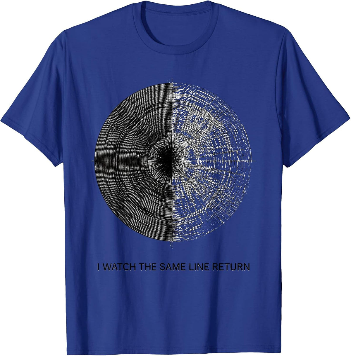 I Watch The Same Line Return Astronomy Lunar Cycle Moon T-Shirt - Royal Blue