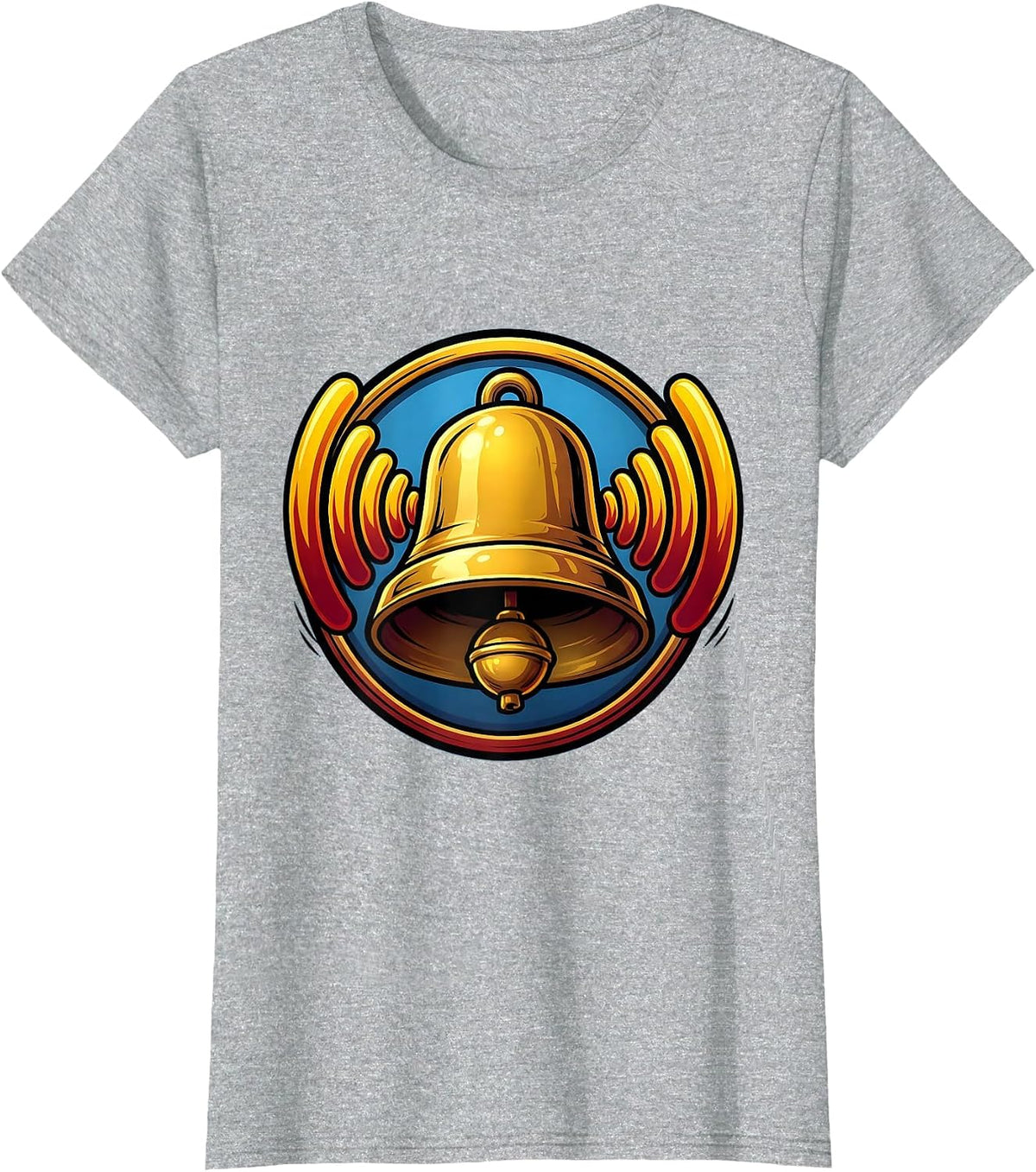 Ringing School Bell Sound Waves Teacher Graphic T-Shirt - Heather Grey