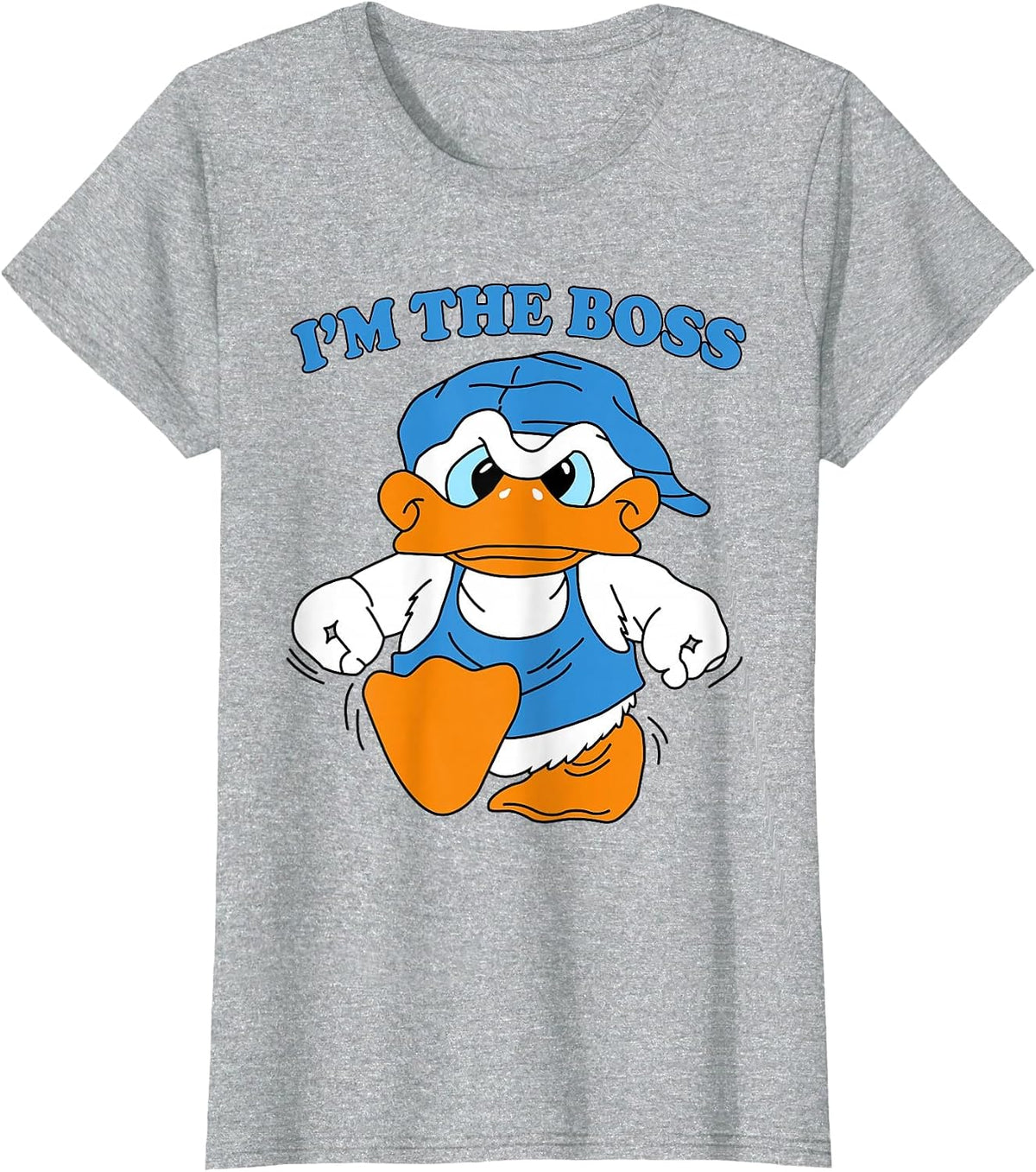 I'm The Boss Duck 90s Cartoon Tourist Souvenir T-Shirt - Heather Grey
