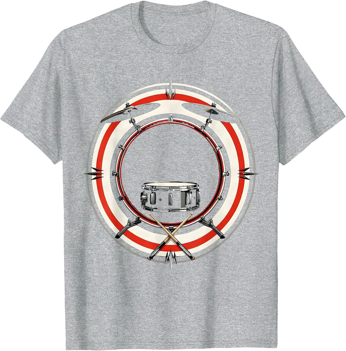 Men's Sealed Drum Badge Swiss International Drummer Humor Gift T-Shirt - Heather Grey