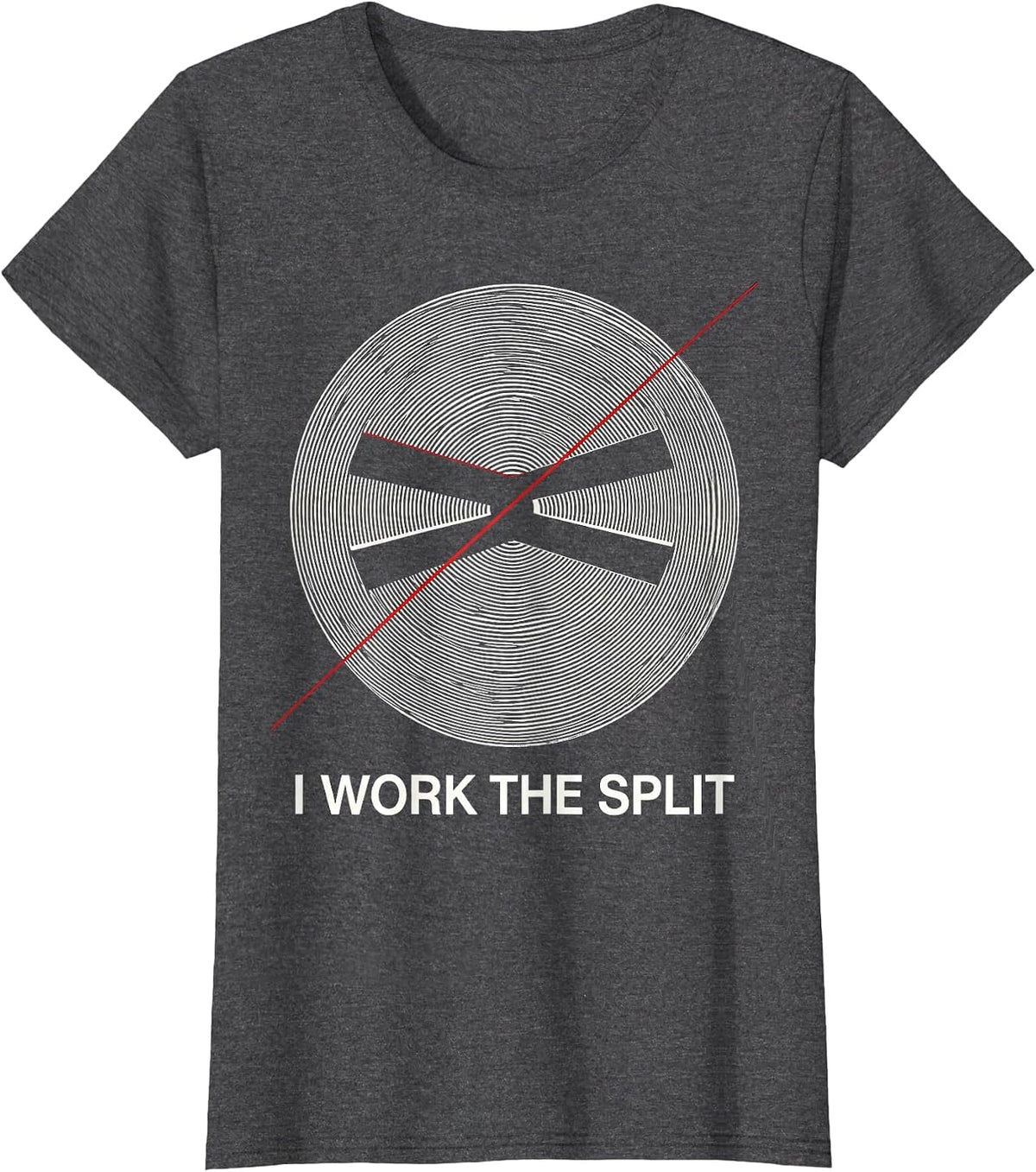Women's I Work The Split Op Art Moire Ham Radio Operator Hobby Humor T-Shirt - Dark Heather Grey