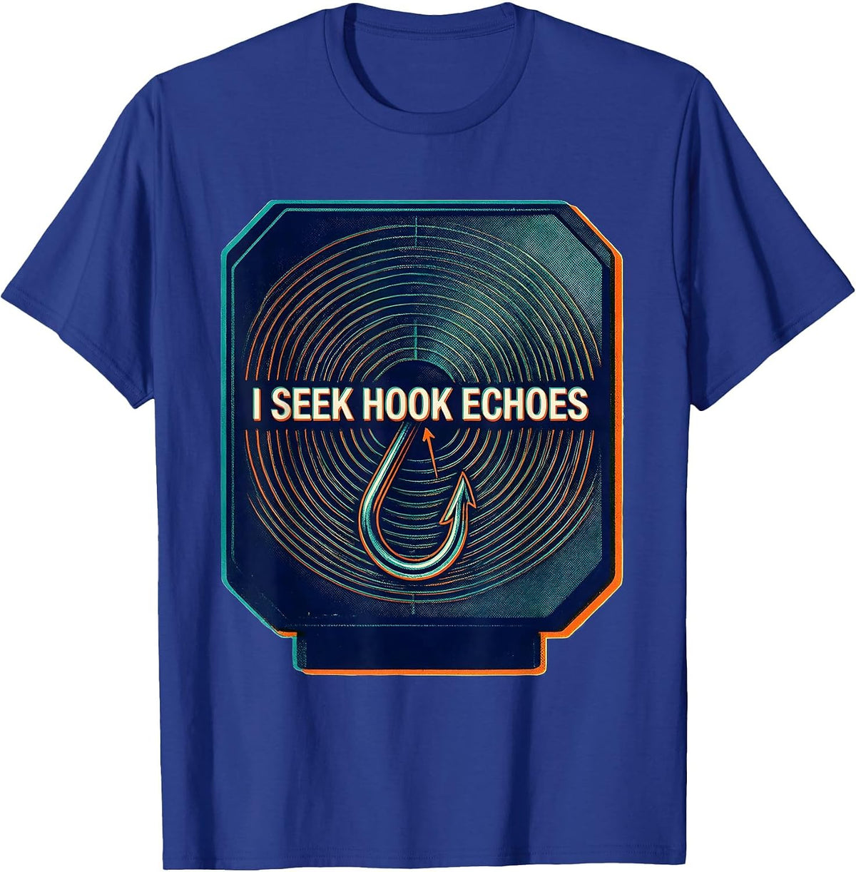 Men's I Seek Hook Echoes Risograph Tornado Storm Chaser T-Shirt - Royal Blue