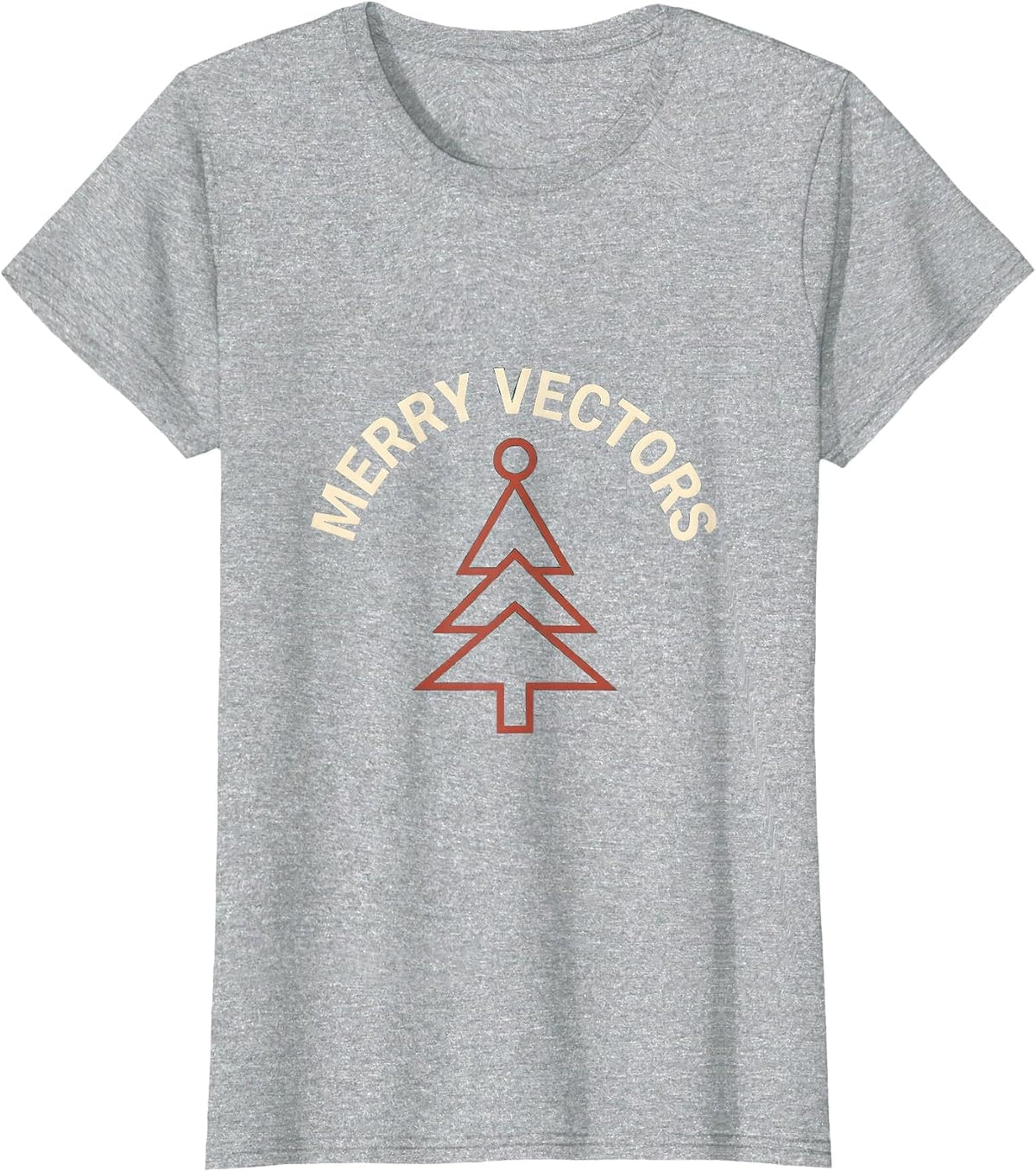 Merry Vectors Minimalist Math Teacher Christmas Pun Gift T-Shirt - Heather Grey