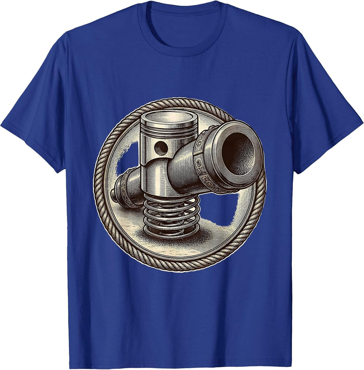 Valley Forge Automotive Engine Piston Cannon Art T-Shirt - Royal Blue
