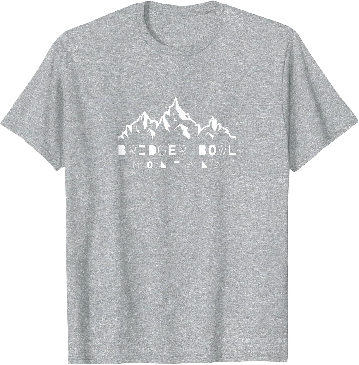 Bridger Bowl Bozeman Montana Mountain and Ski Winter Sport T-Shirt - Heather Grey
