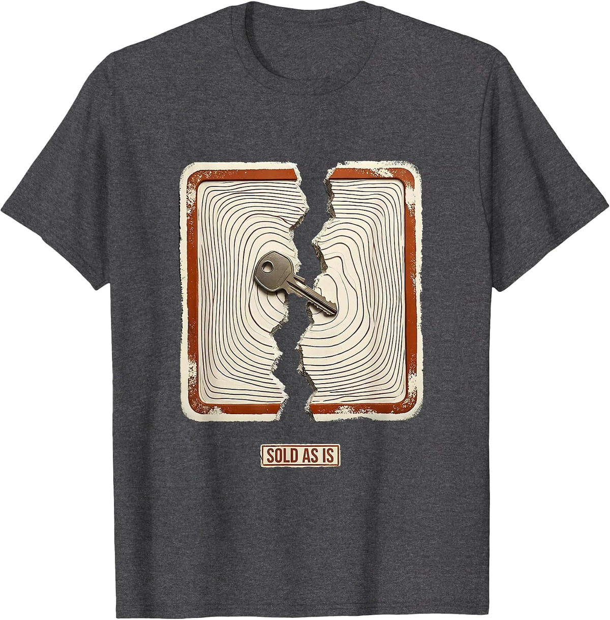 Men's Sold As Is Funny Realtor Real Estate Agent Humor T-Shirt - Dark Heather Grey
