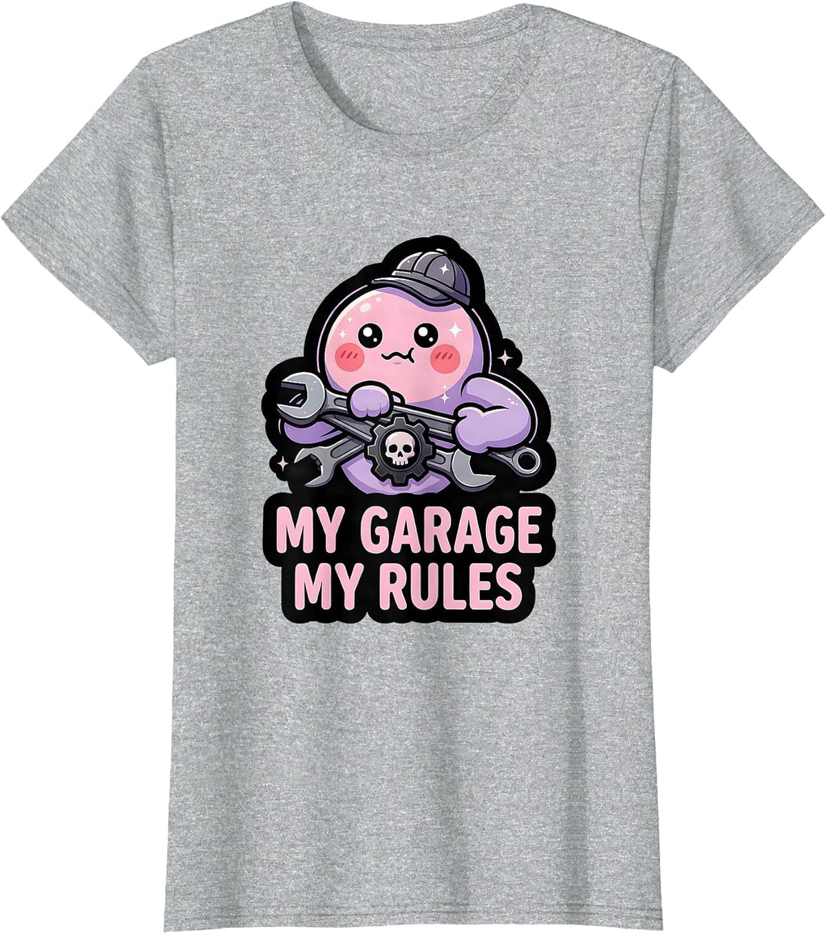 My Garage My Rules Mechanic Design T-Shirt - Heather Grey