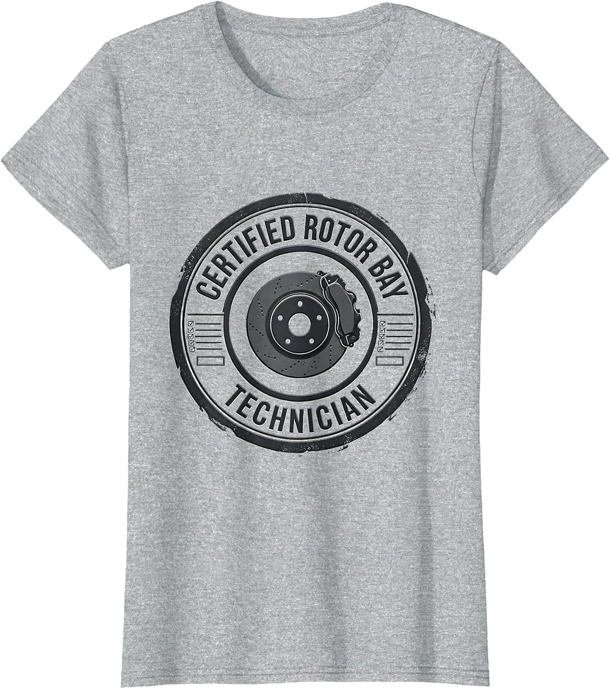Certified Rotor Bay Technician Funny Car Guy Mechanic Humor T-Shirt - Heather Grey