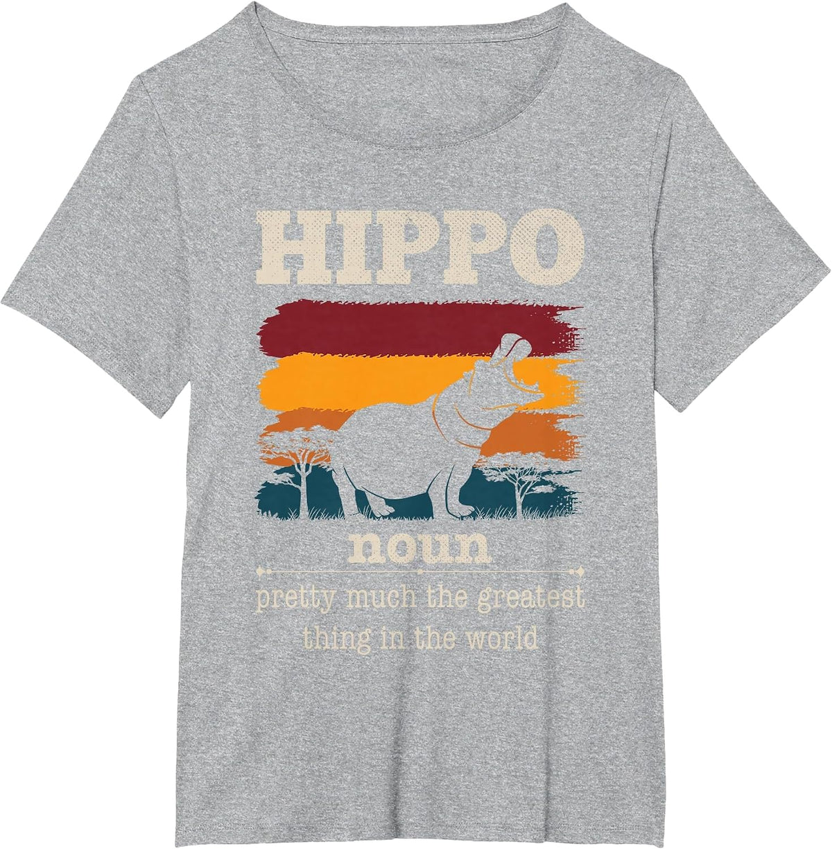 Funny Hippo Definition Cool Hippo Animals Humor Hippopotamus T-Shirt - Heather Grey