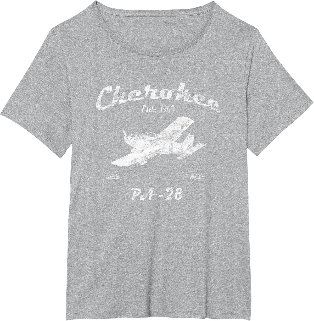 PA28 Cherokee Airplane Since 1960" Classic Aviation Pilot T-Shirt - Heather Grey