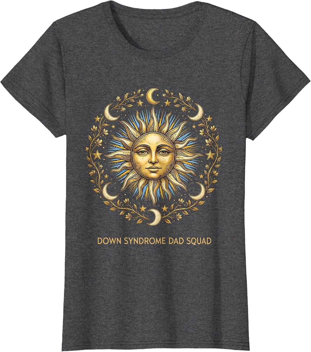 Women's Down Syndrome Dad Squad Awareness Design T-Shirt - Dark Heather Grey