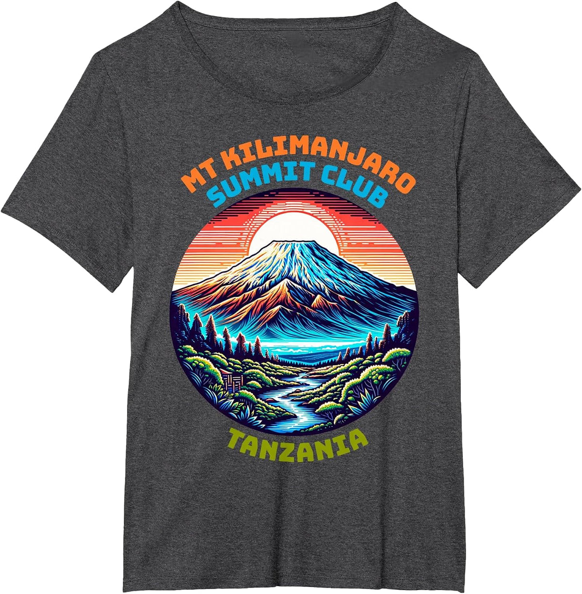 Summit Club Tanzania Hiking I Climbed Kilimanjaro T-Shirt - Dark Heather Grey