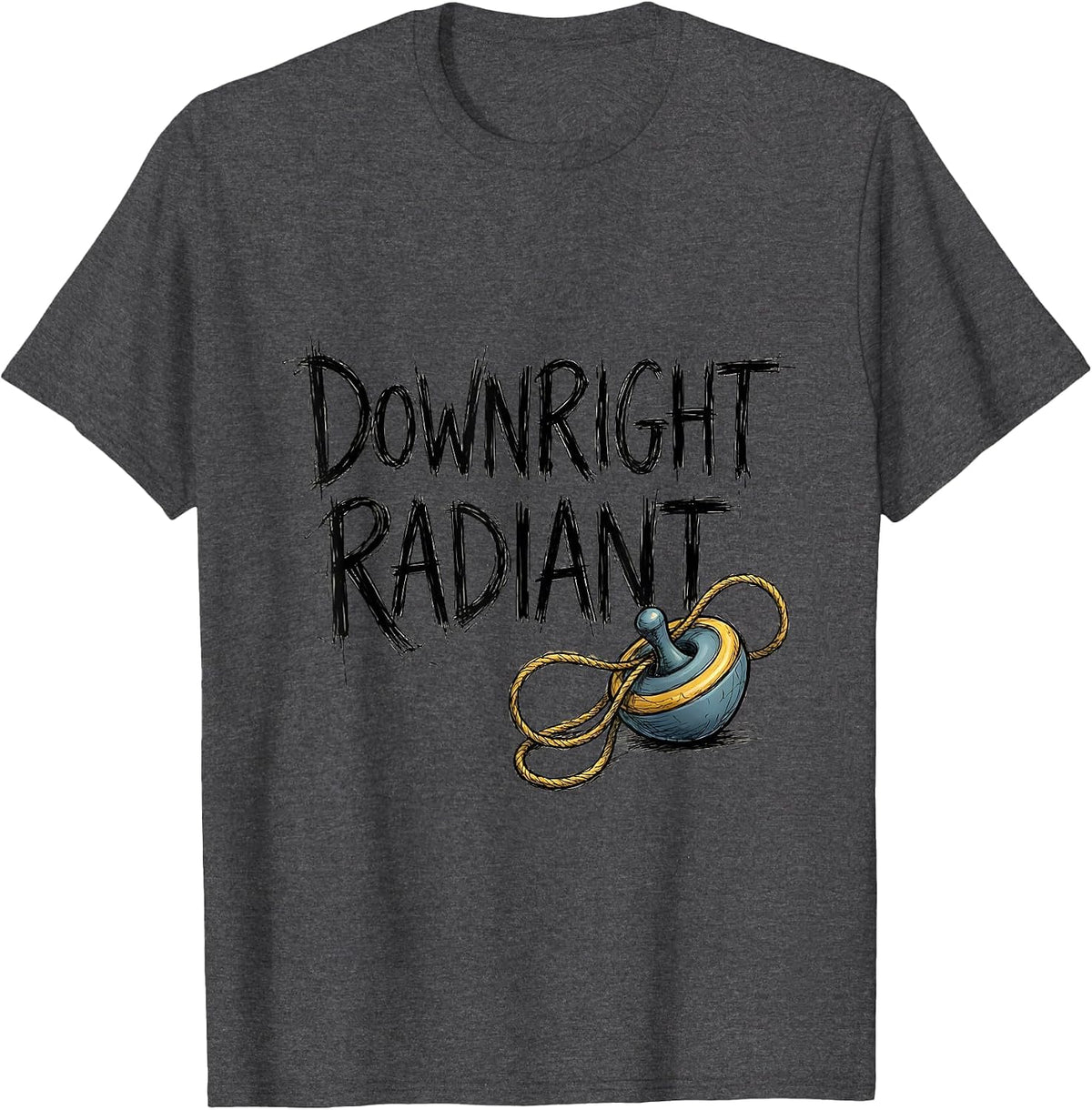 Downright Radiant Hand-Sketched Down Syndrome Awareness T-Shirt - Dark Heather Grey