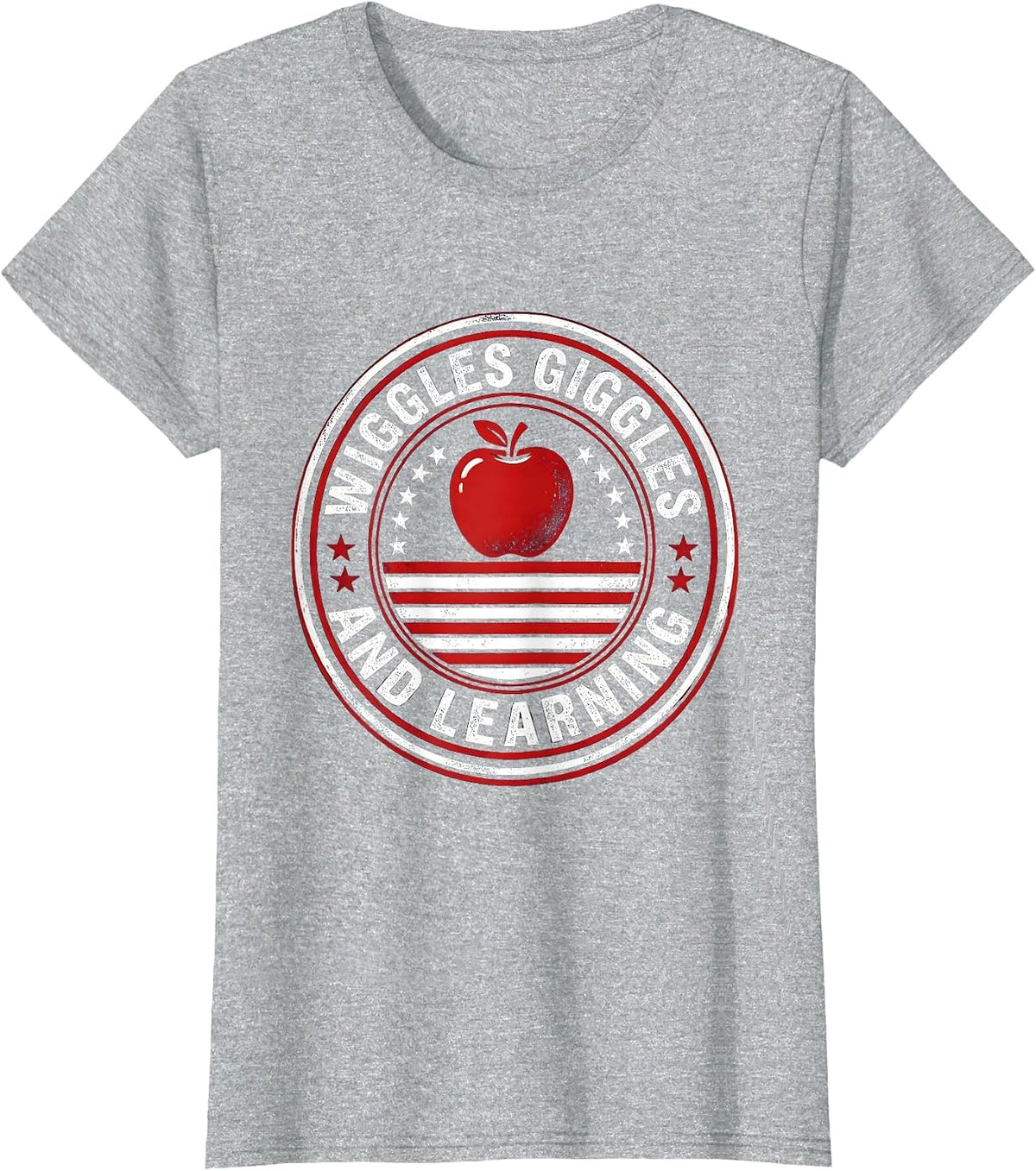 Wiggles Giggles and Learning PreK Teacher Design T-Shirt - Heather Grey