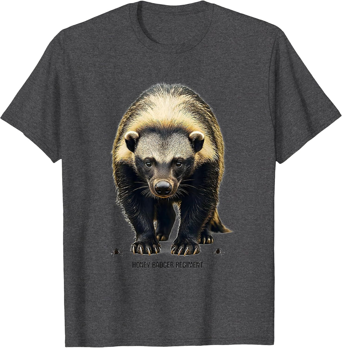 Honey Badger Regiment Funny Animal Lover Wildlife Humor T-Shirt - Dark Heather Grey