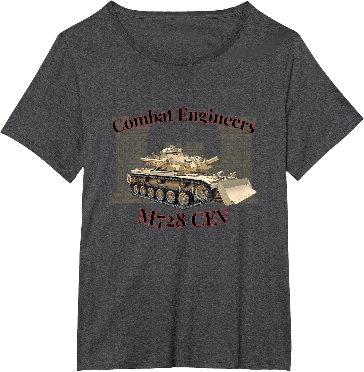 Combat Engineers U.S. Army M728 CEV T-Shirt - Dark Heather Grey