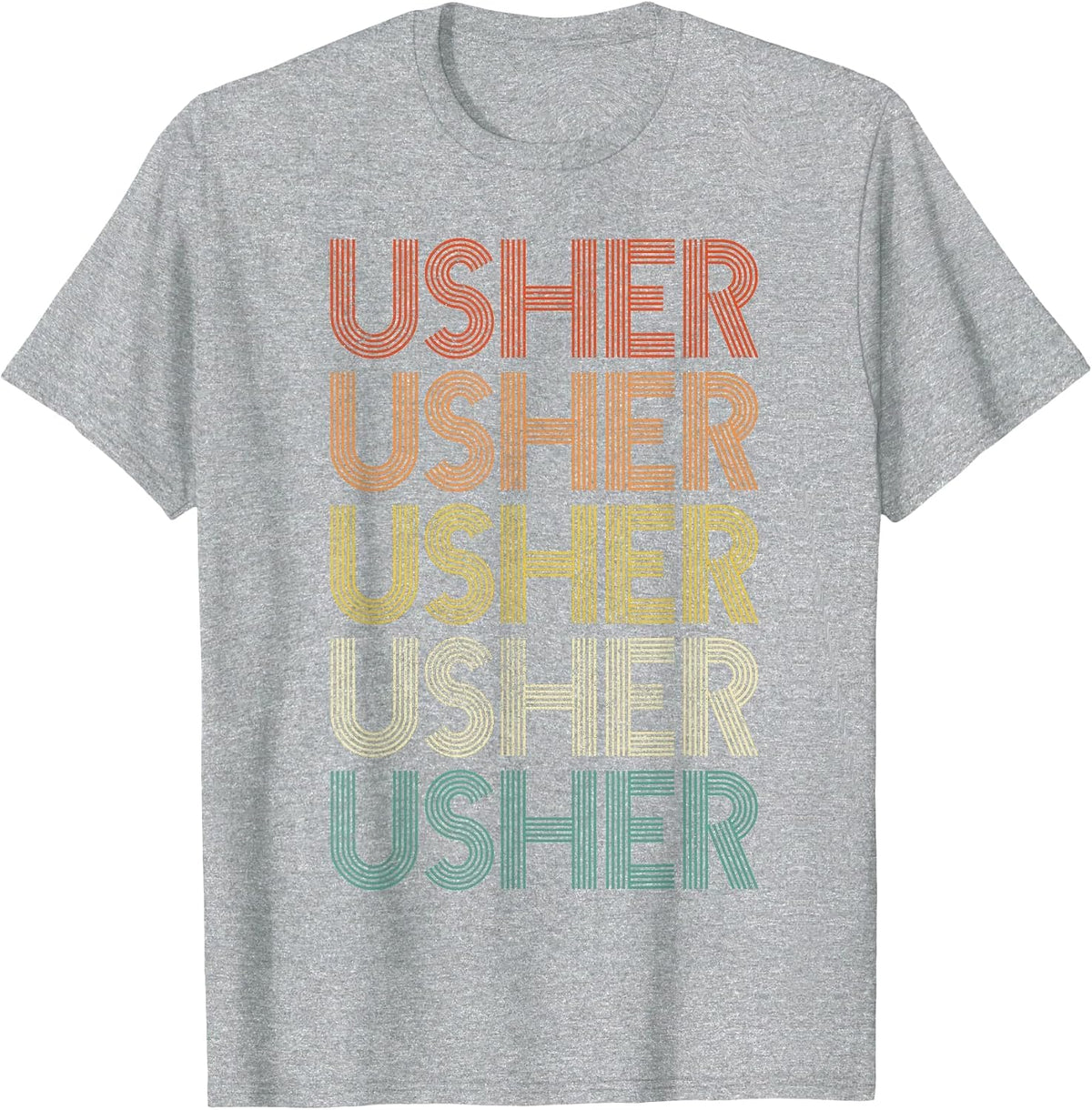 Usher Vintage Retro T-Shirt - Heather Grey