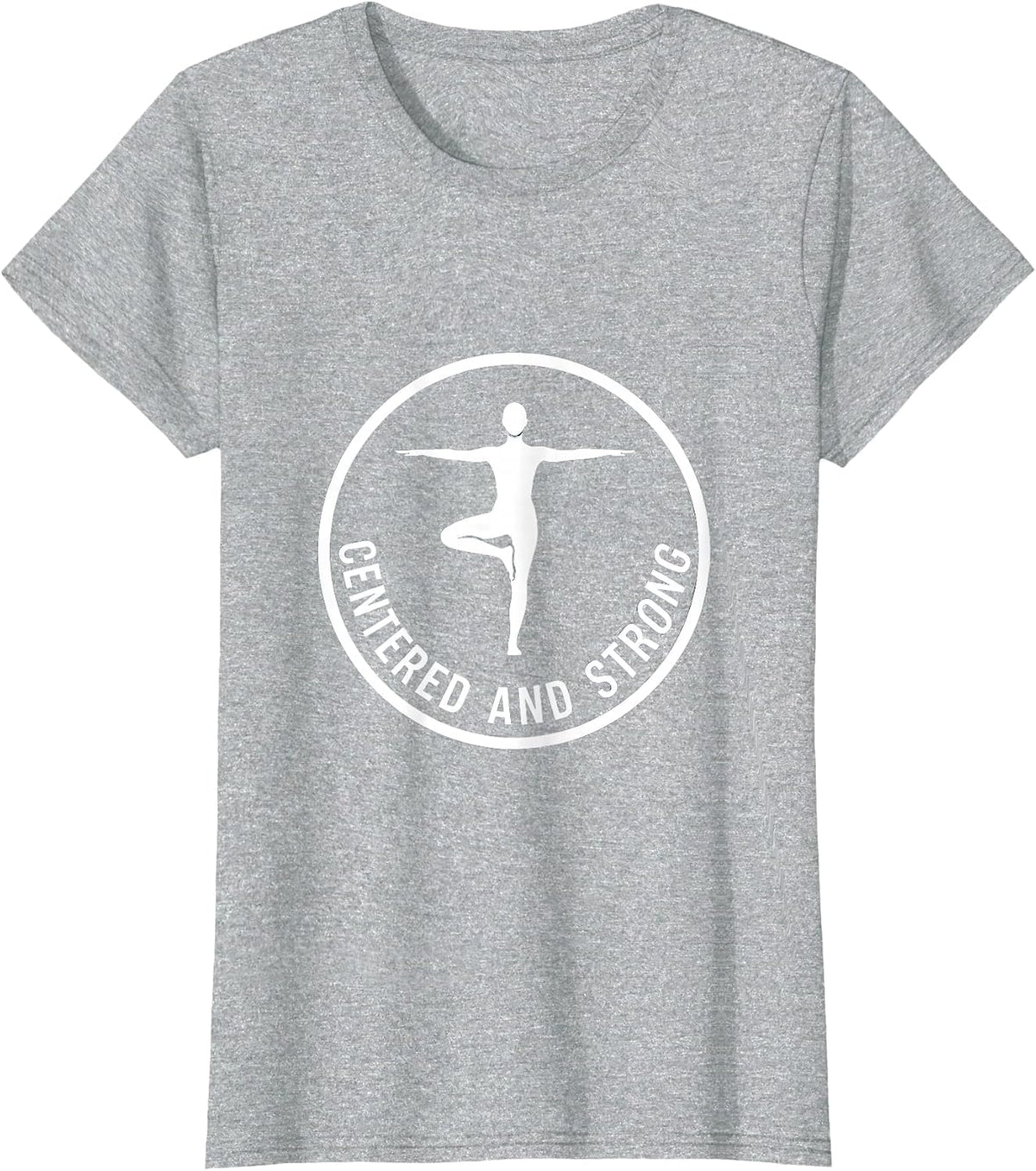 Women's Centered and Strong Pilates Graphic Design T-Shirt - Heather Grey