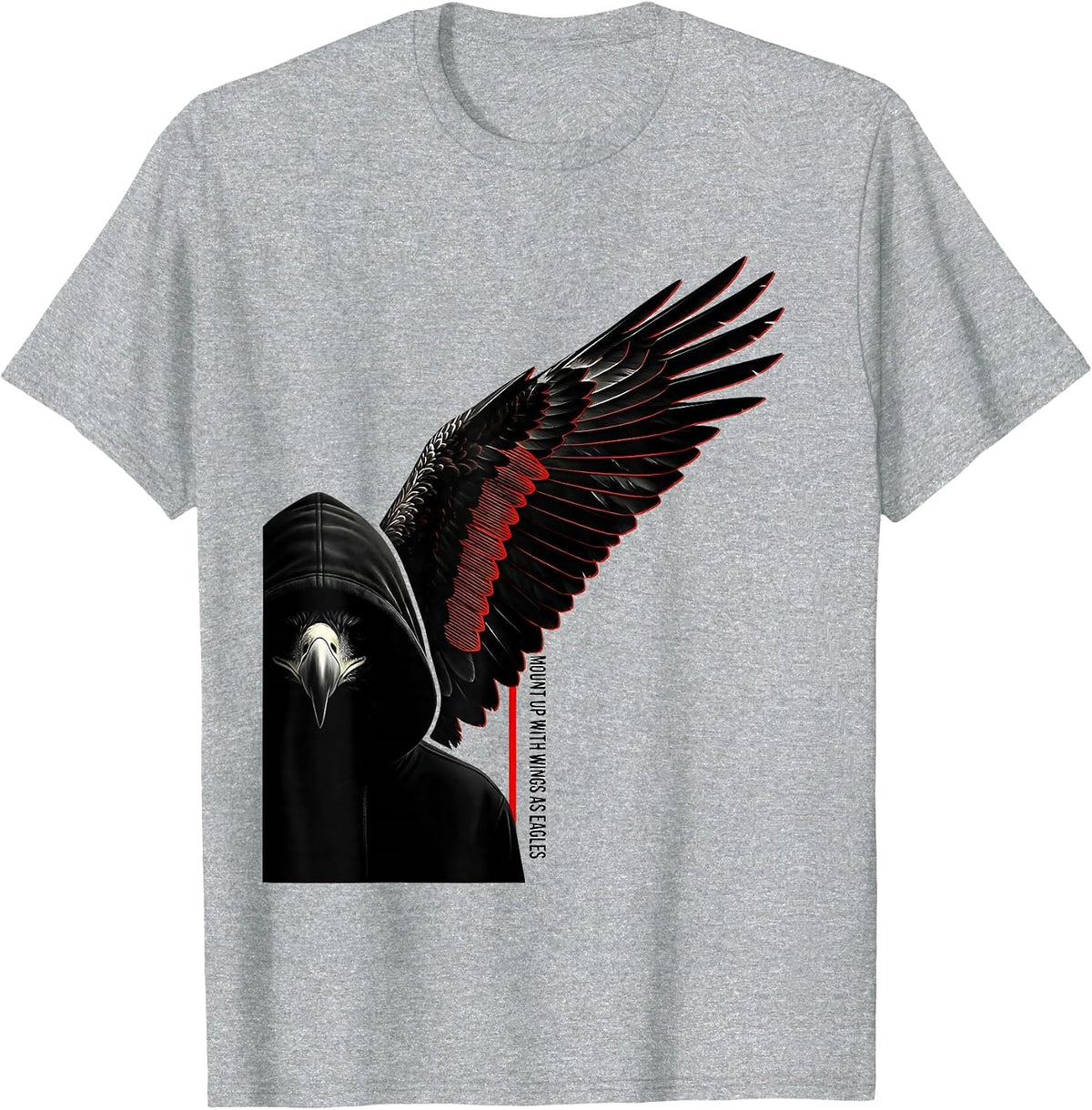 Men's Mount Up With Wings As Eagles Christian Faith Eagle Lover T-Shirt - Heather Grey