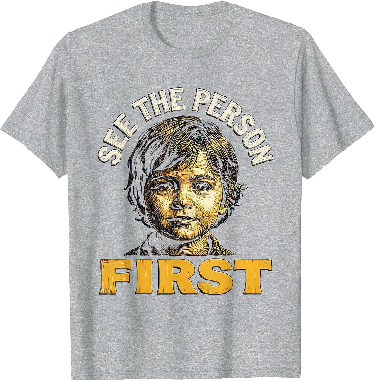 Men's See the Person First Down Syndrome Awareness T-Shirt - Heather Grey