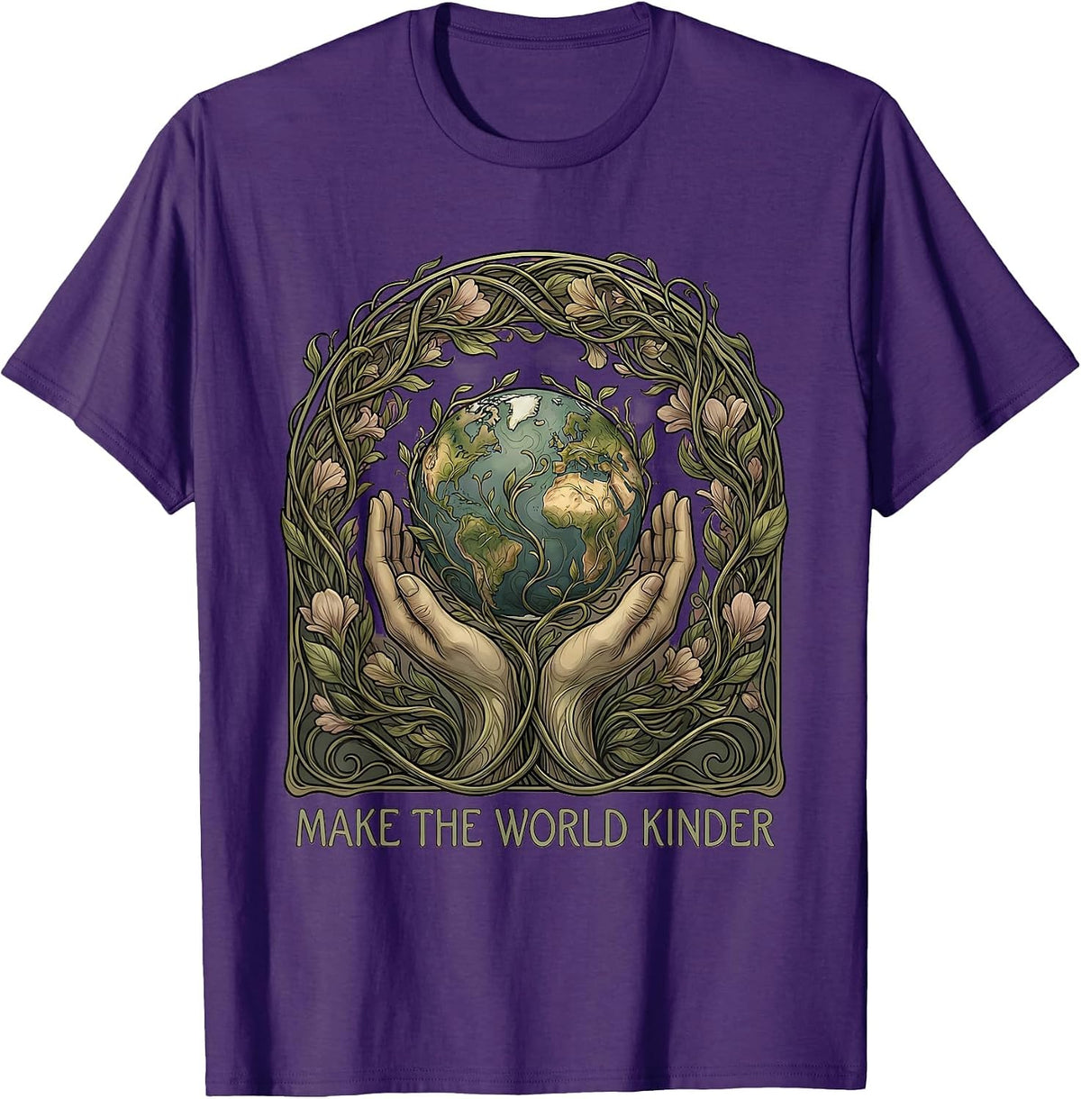 Make The World Kinder Kindness Graphic Design T-Shirt - Purple
