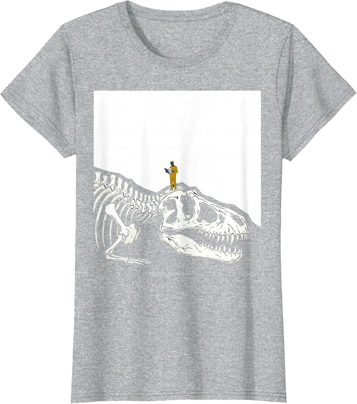 Still Standing Still Reading Funny Teacher Reading Humor T-Shirt - Heather Grey