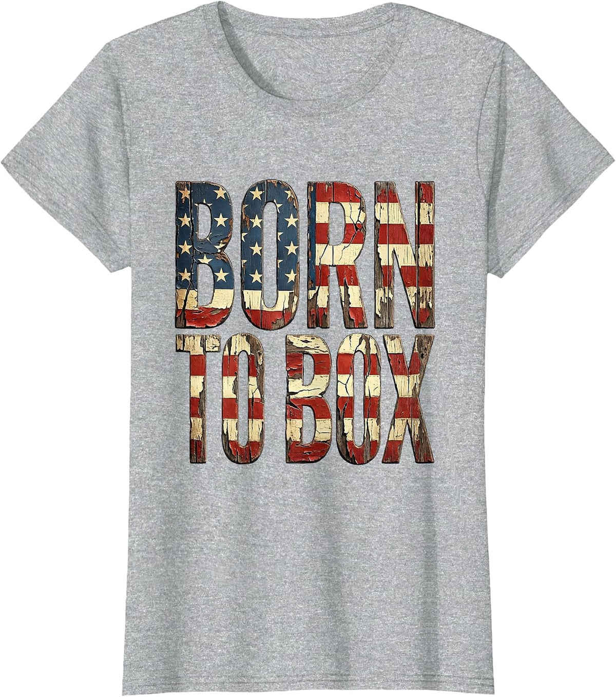 Born to Box Graphic Boxing Design T-Shirt - Heather Grey