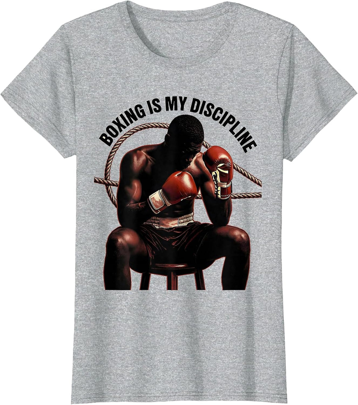 Boxing Is My Discipline Gritty Boxer Pride Gift T-Shirt - Heather Grey