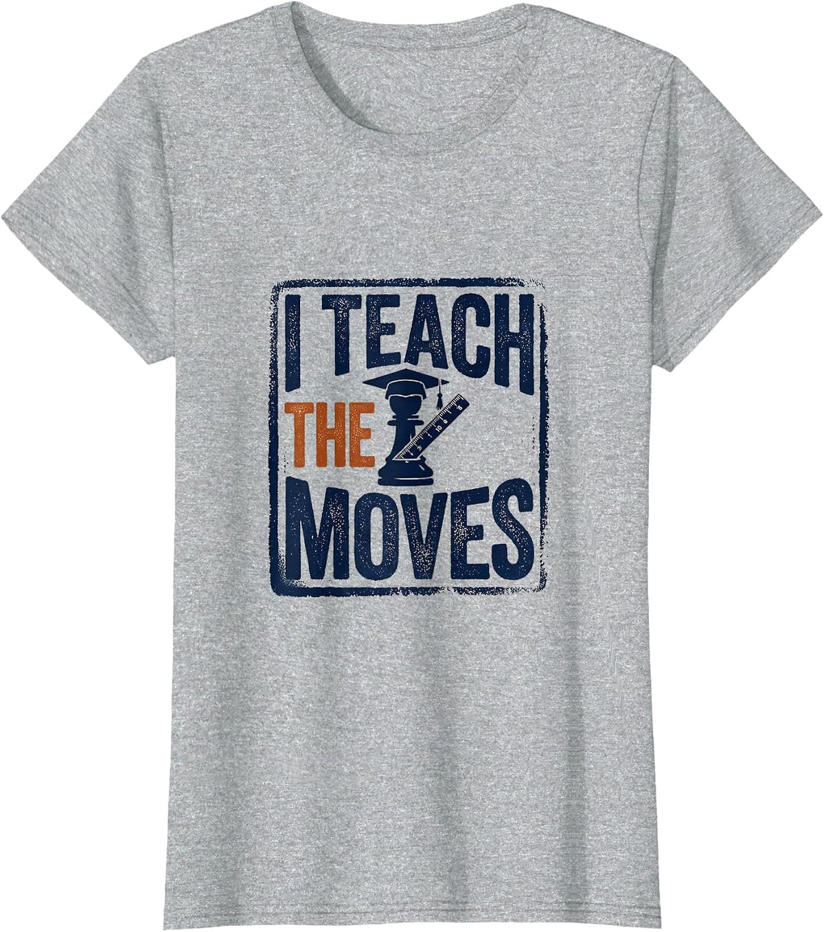 I Teach The Moves Funny Game Night Host Vintage Rubber Stamp T-Shirt - Heather Grey