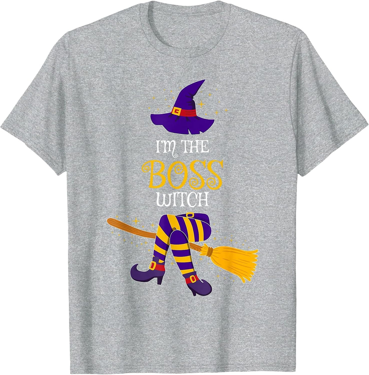 I’m The Boss Witch Family Matching Costume Halloween T-Shirt - Heather Grey